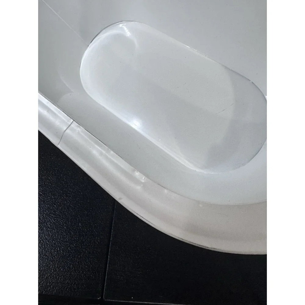 Decorative White Metal Bathtub Decor with Black Feet & Overhead Faucet/CUTE!